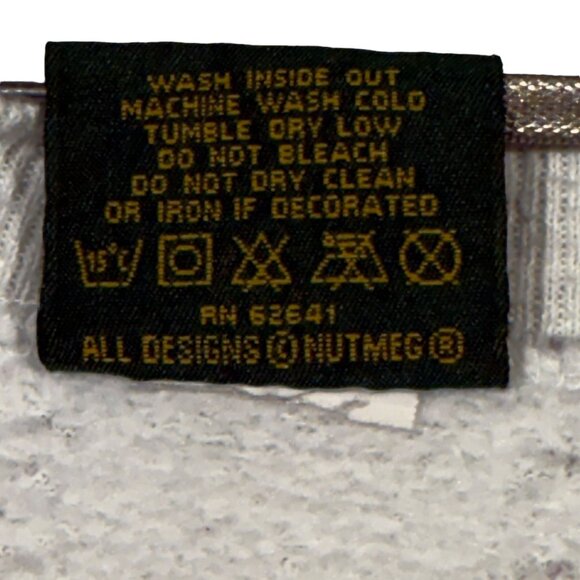 Vintage 90s Home Team Advantage USA Flag Sweatshirt Medium Gray Crewneck - Picture 6 of 9